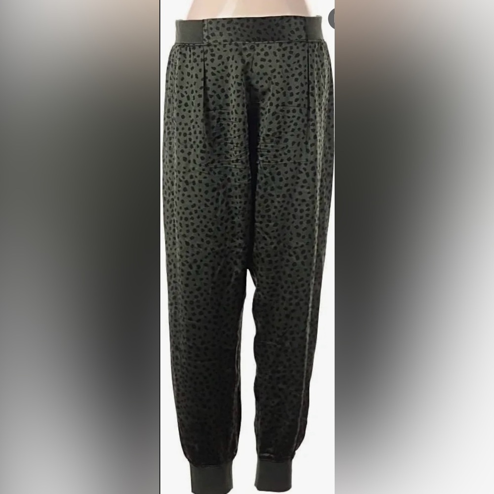 ATM Anthony Thomas Melillo Green Leopard Print Joggers